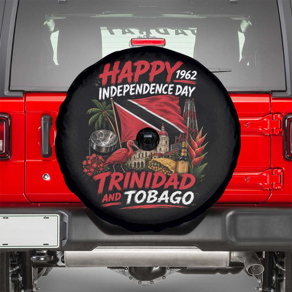 Trinidad And Tobago Independence Day Spare Tire Cover Trinidadian Heritage Steelpan Scarlet Ibis