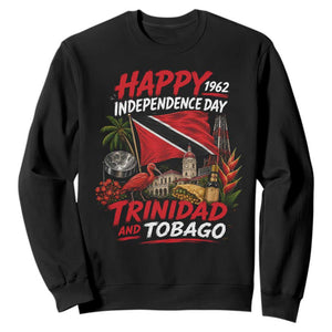 Trinidad And Tobago Independence Day Sweatshirt Trinidadian Heritage Steelpan Scarlet Ibis