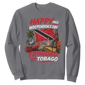 Trinidad And Tobago Independence Day Sweatshirt Trinidadian Heritage Steelpan Scarlet Ibis