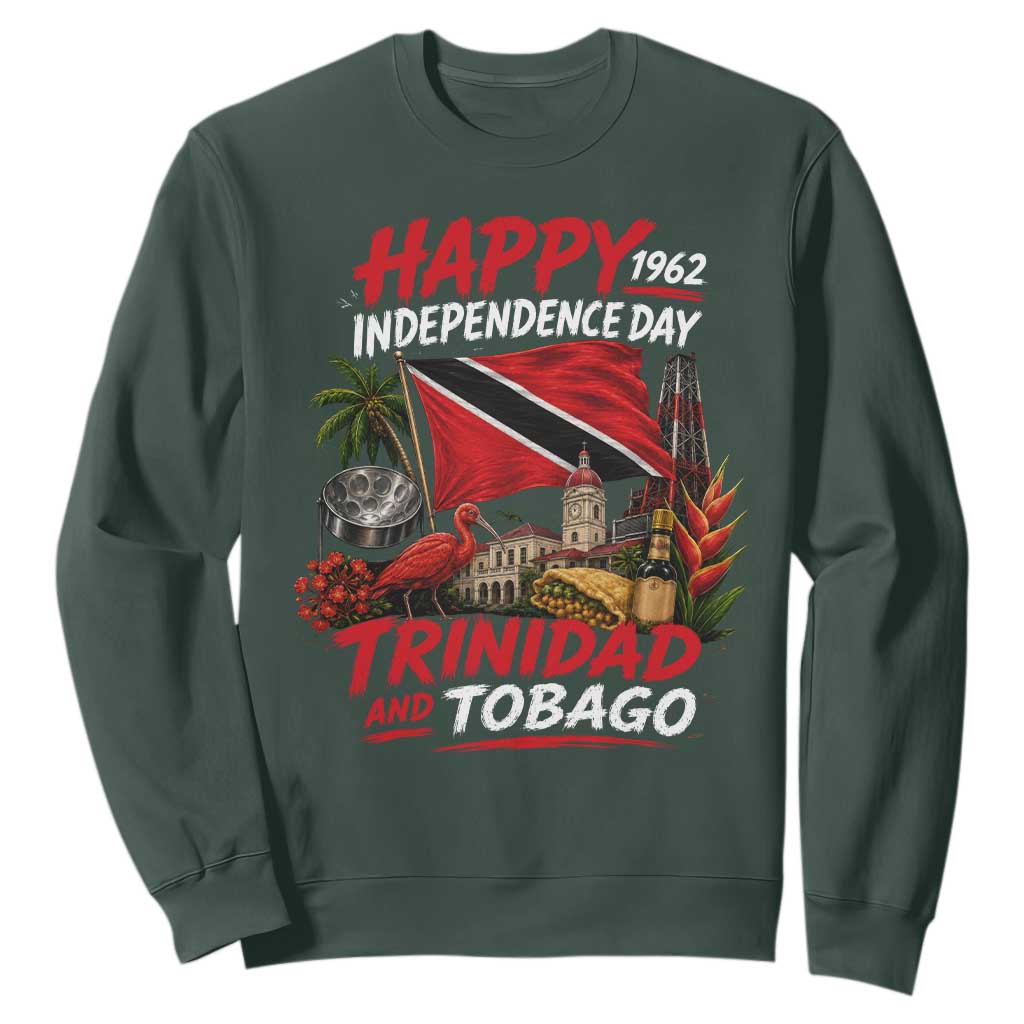 Trinidad And Tobago Independence Day Sweatshirt Trinidadian Heritage Steelpan Scarlet Ibis