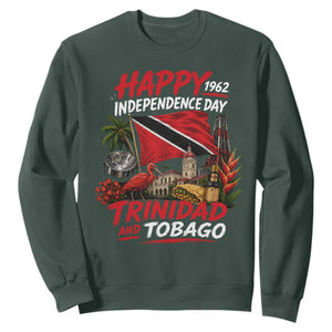Trinidad And Tobago Independence Day Sweatshirt Trinidadian Heritage Steelpan Scarlet Ibis