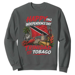 Trinidad And Tobago Independence Day Sweatshirt Trinidadian Heritage Steelpan Scarlet Ibis