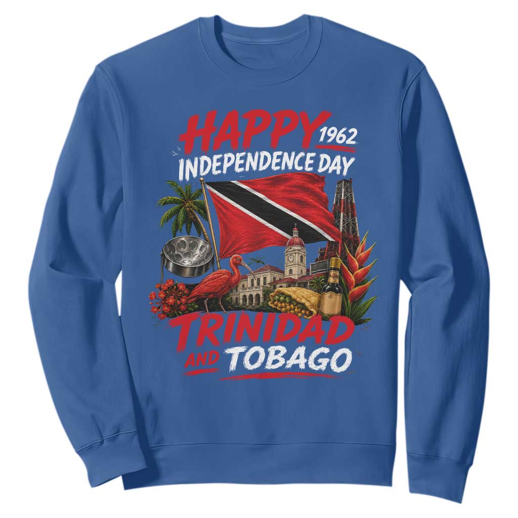 Trinidad And Tobago Independence Day Sweatshirt Trinidadian Heritage Steelpan Scarlet Ibis