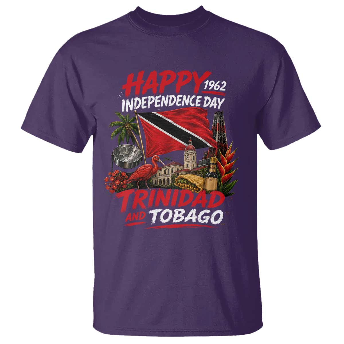 Trinidad And Tobago Independence Day T Shirt Trinidadian Heritage Steelpan Scarlet Ibis