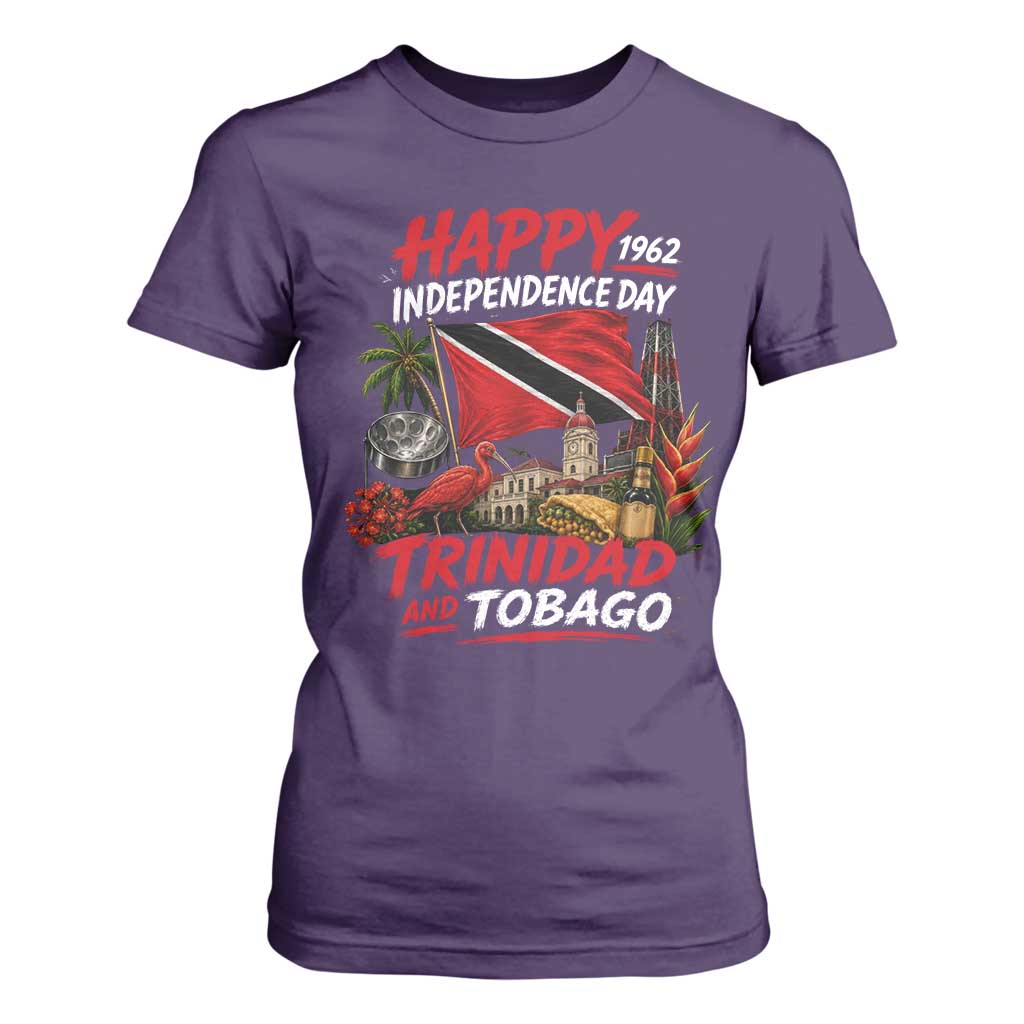 Trinidad And Tobago Independence Day T Shirt For Women Trinidadian Heritage Steelpan Scarlet Ibis