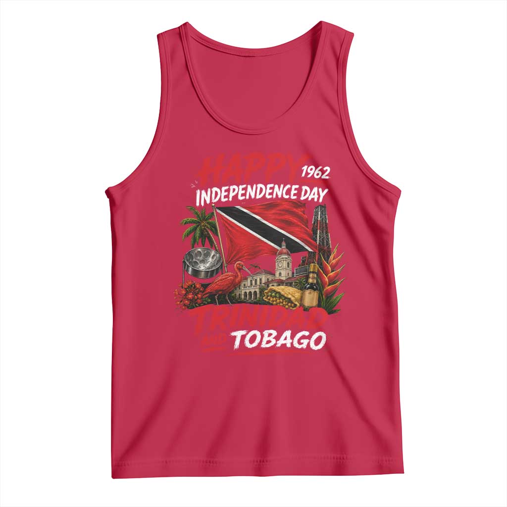 Trinidad And Tobago Independence Day Tank Top Trinidadian Heritage Steelpan Scarlet Ibis