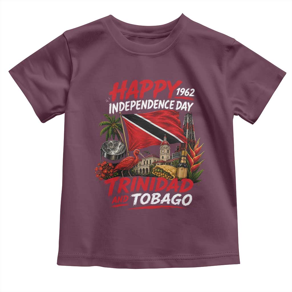 Trinidad And Tobago Independence Day Toddler T Shirt Trinidadian Heritage Steelpan Scarlet Ibis