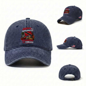 Trinidad And Tobago Independence Day Washed Cotton Baseball Cap Trinidadian Heritage Steelpan Scarlet Ibis