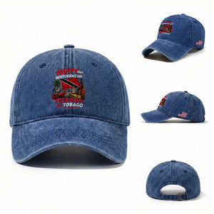 Trinidad And Tobago Independence Day Washed Cotton Baseball Cap Trinidadian Heritage Steelpan Scarlet Ibis