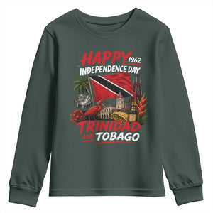 Trinidad And Tobago Independence Day Youth Sweatshirt Trinidadian Heritage Steelpan Scarlet Ibis