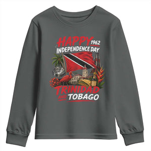 Trinidad And Tobago Independence Day Youth Sweatshirt Trinidadian Heritage Steelpan Scarlet Ibis
