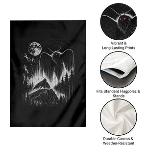 Mothman Howling at Moon 90s Retro Garden Flag Funny West Virginia Cryptid