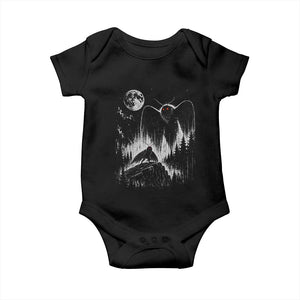Mothman Howling at Moon 90s Retro Baby Onesie Funny West Virginia Cryptid