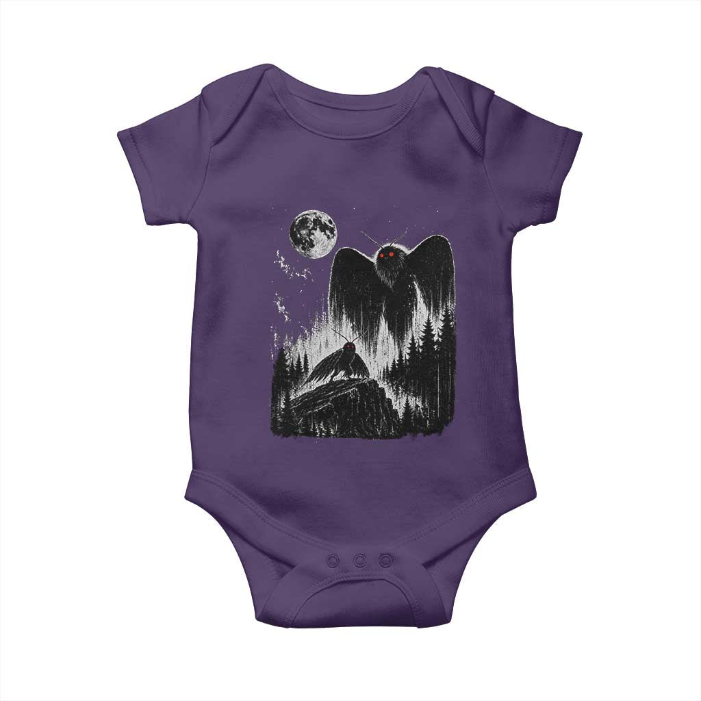 Mothman Howling at Moon 90s Retro Baby Onesie Funny West Virginia Cryptid