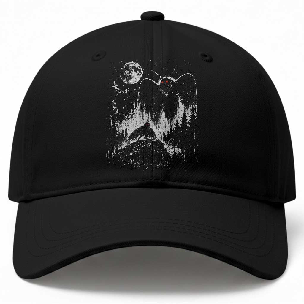 Mothman Howling at Moon 90s Retro Baseball Cap Funny West Virginia Cryptid TS11 Print Your Wear
