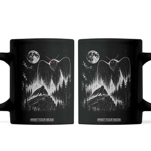 Mothman Howling at Moon 90s Retro Coffee Mug Funny West Virginia Cryptid