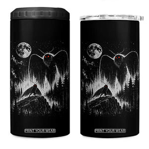 Mothman Howling at Moon 90s Retro 4 in 1 Can Cooler Tumbler Funny West Virginia Cryptid