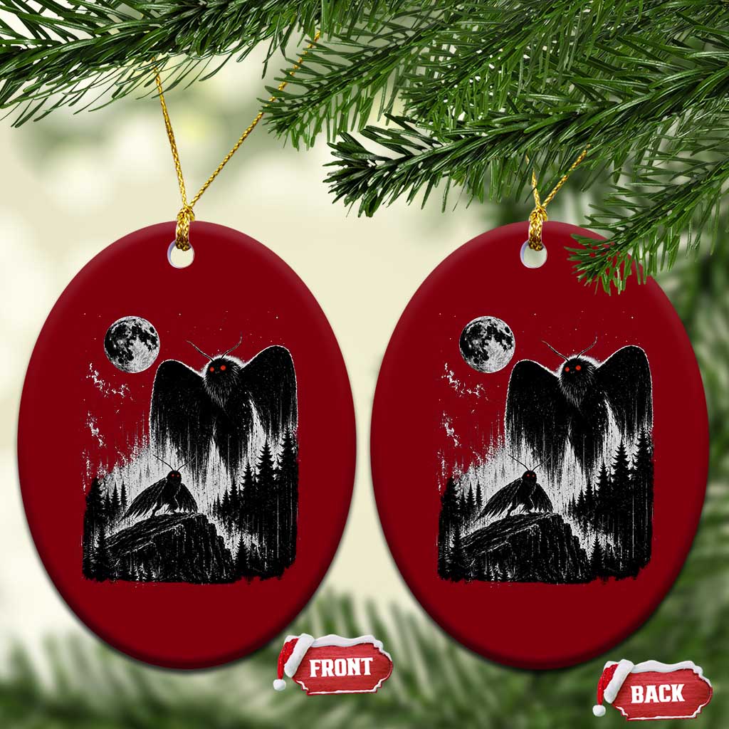 Mothman Howling at Moon 90s Retro Ceramic Ornament Funny West Virginia Cryptid