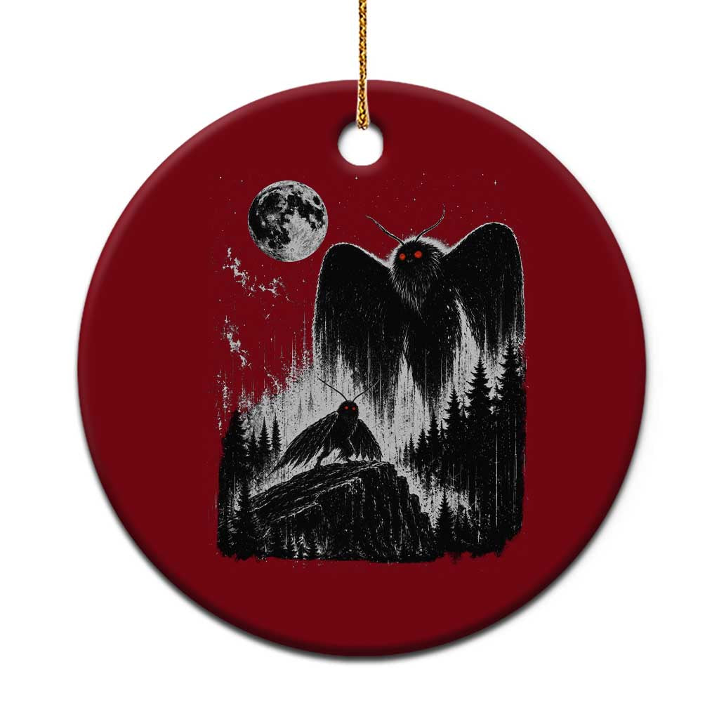 Mothman Howling at Moon 90s Retro Ceramic Ornament Funny West Virginia Cryptid