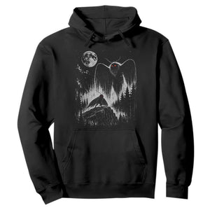 Mothman Howling at Moon 90s Retro Hoodie Funny West Virginia Cryptid