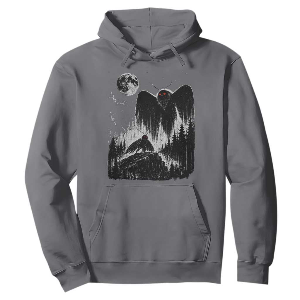 Mothman Howling at Moon 90s Retro Hoodie Funny West Virginia Cryptid