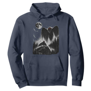 Mothman Howling at Moon 90s Retro Hoodie Funny West Virginia Cryptid