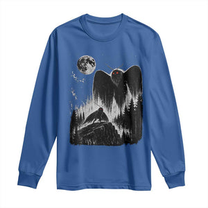 Mothman Howling at Moon 90s Retro Long Sleeve Shirt Funny West Virginia Cryptid