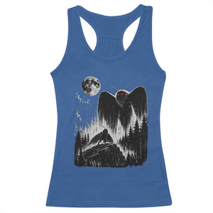 Mothman Howling at Moon 90s Retro Racerback Tank Top Funny West Virginia Cryptid