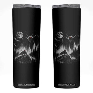 Mothman Howling at Moon 90s Retro Skinny Tumbler Funny West Virginia Cryptid