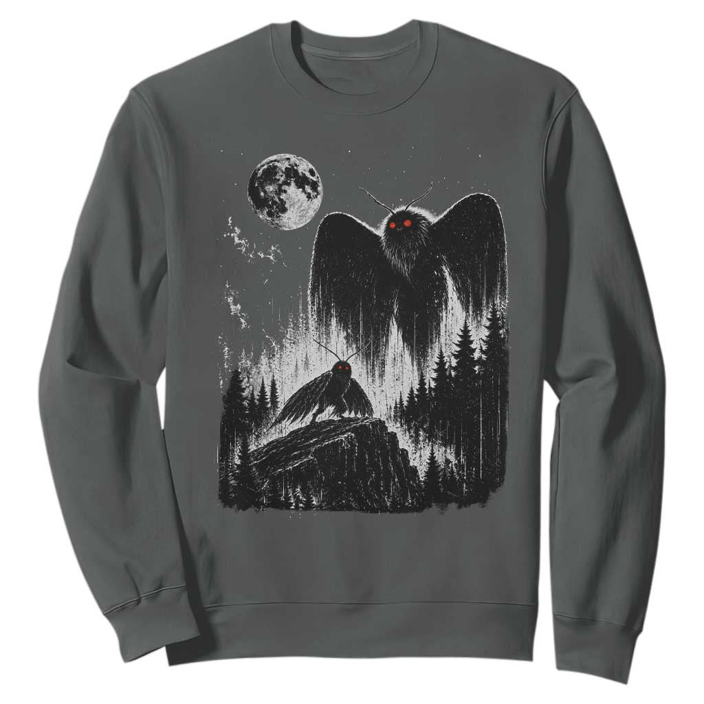 Mothman Howling at Moon 90s Retro Sweatshirt Funny West Virginia Cryptid