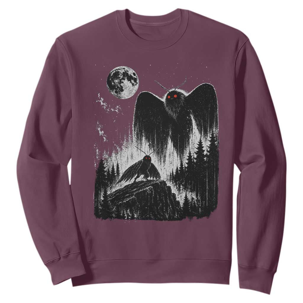 Mothman Howling at Moon 90s Retro Sweatshirt Funny West Virginia Cryptid