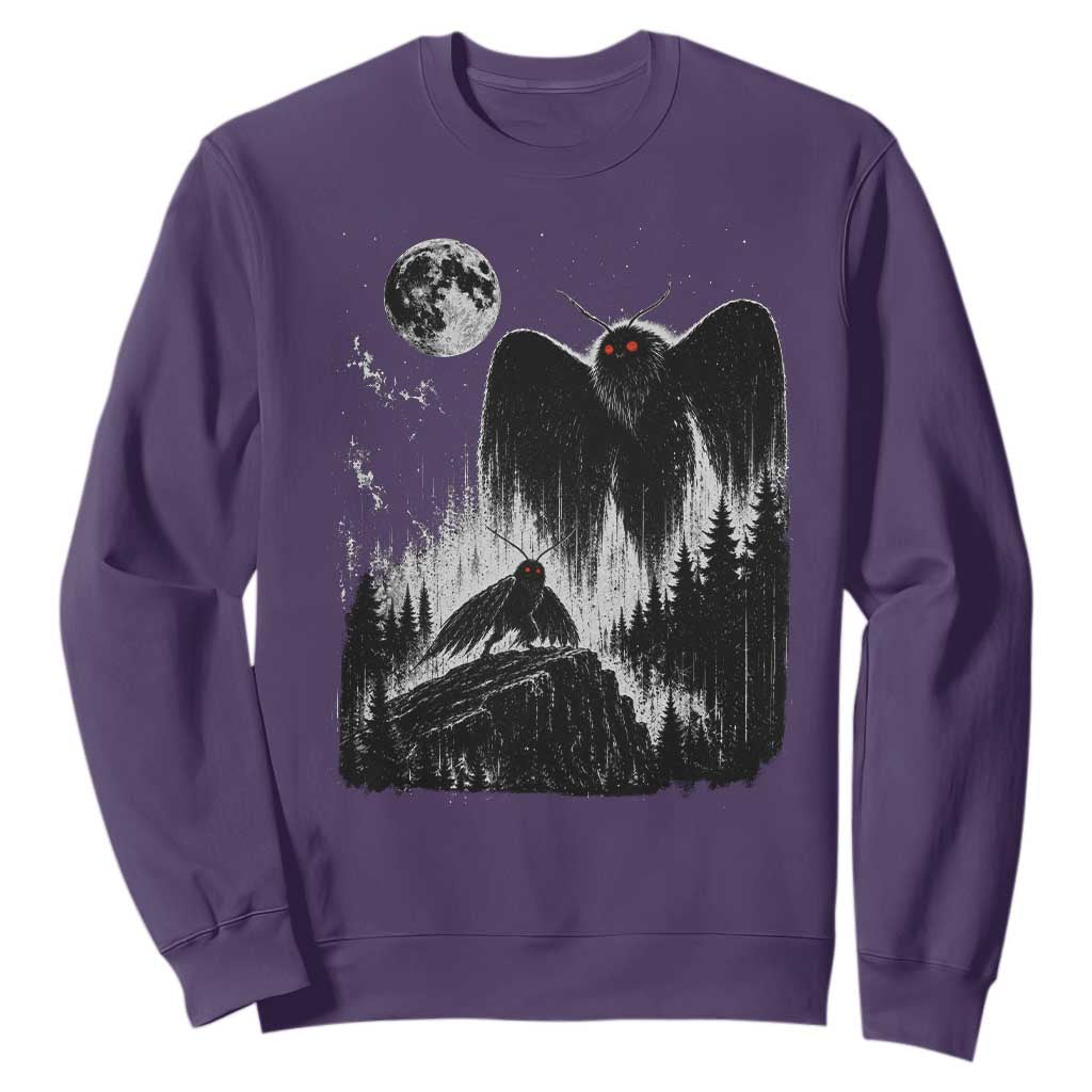 Mothman Howling at Moon 90s Retro Sweatshirt Funny West Virginia Cryptid