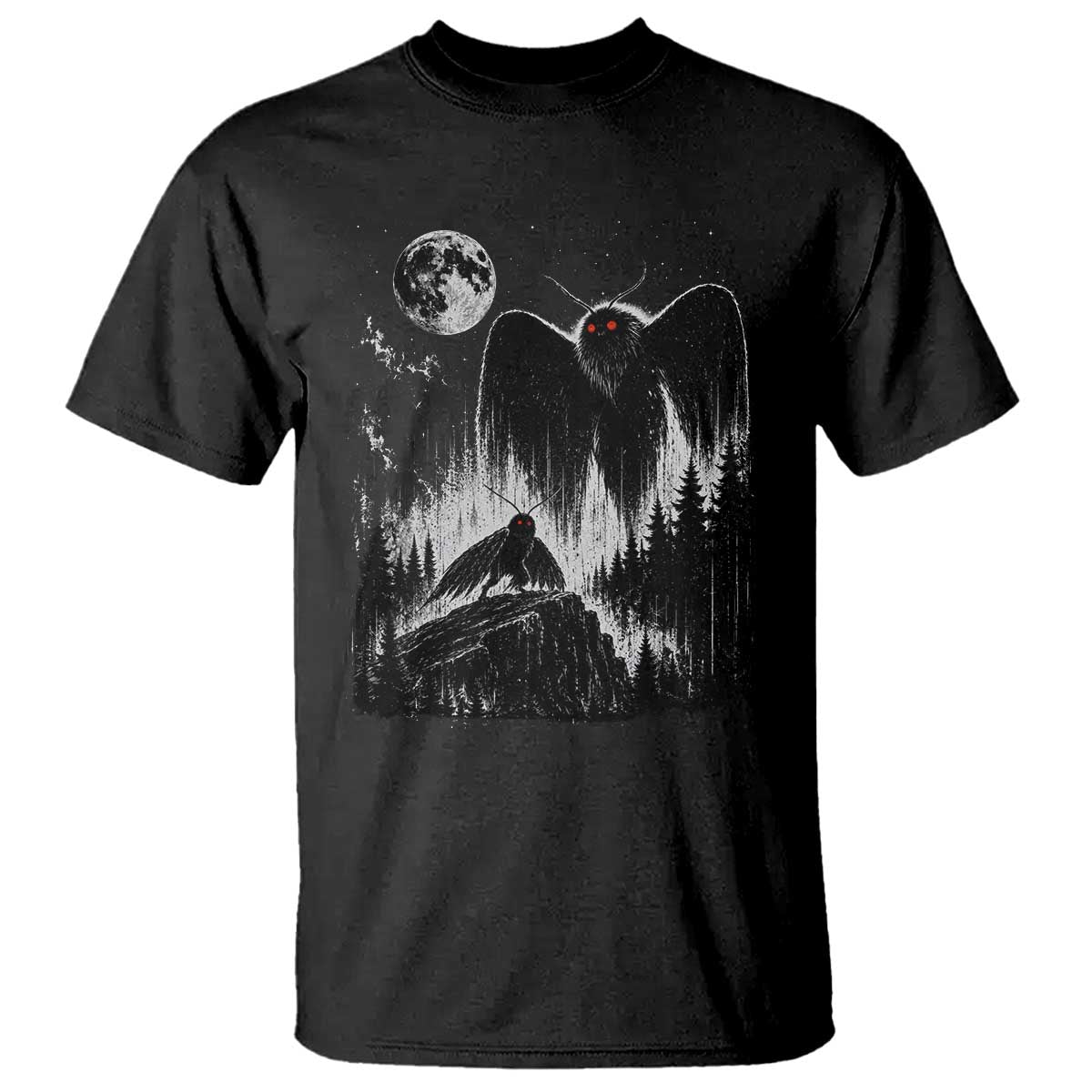 Mothman Howling at Moon 90s Retro T Shirt Funny West Virginia Cryptid