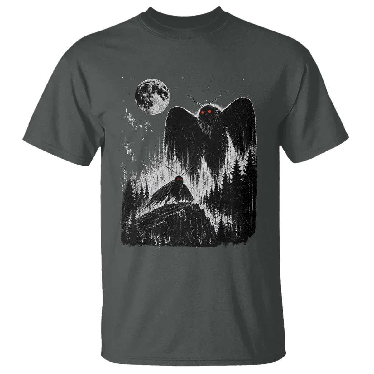 Mothman Howling at Moon 90s Retro T Shirt Funny West Virginia Cryptid