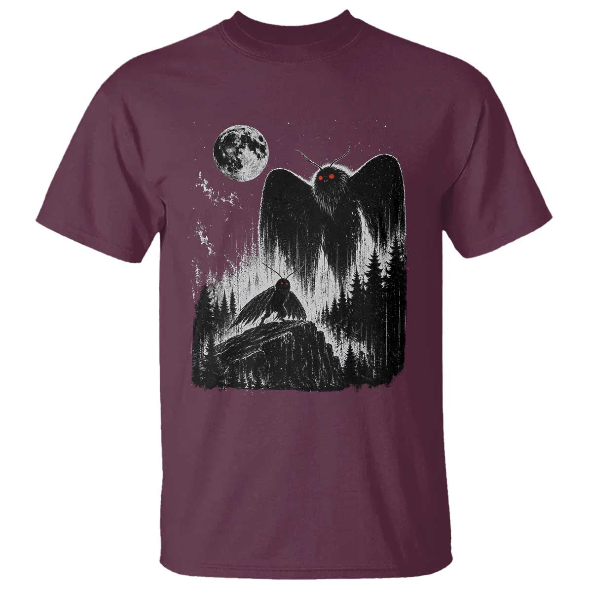Mothman Howling at Moon 90s Retro T Shirt Funny West Virginia Cryptid