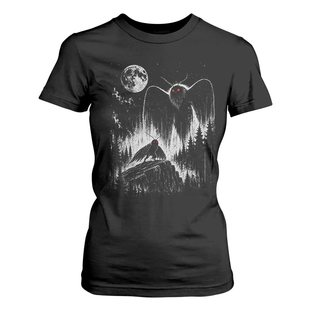 Mothman Howling at Moon 90s Retro T Shirt For Women Funny West Virginia Cryptid