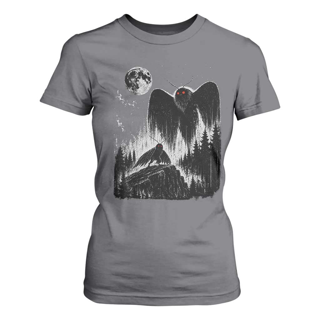 Mothman Howling at Moon 90s Retro T Shirt For Women Funny West Virginia Cryptid