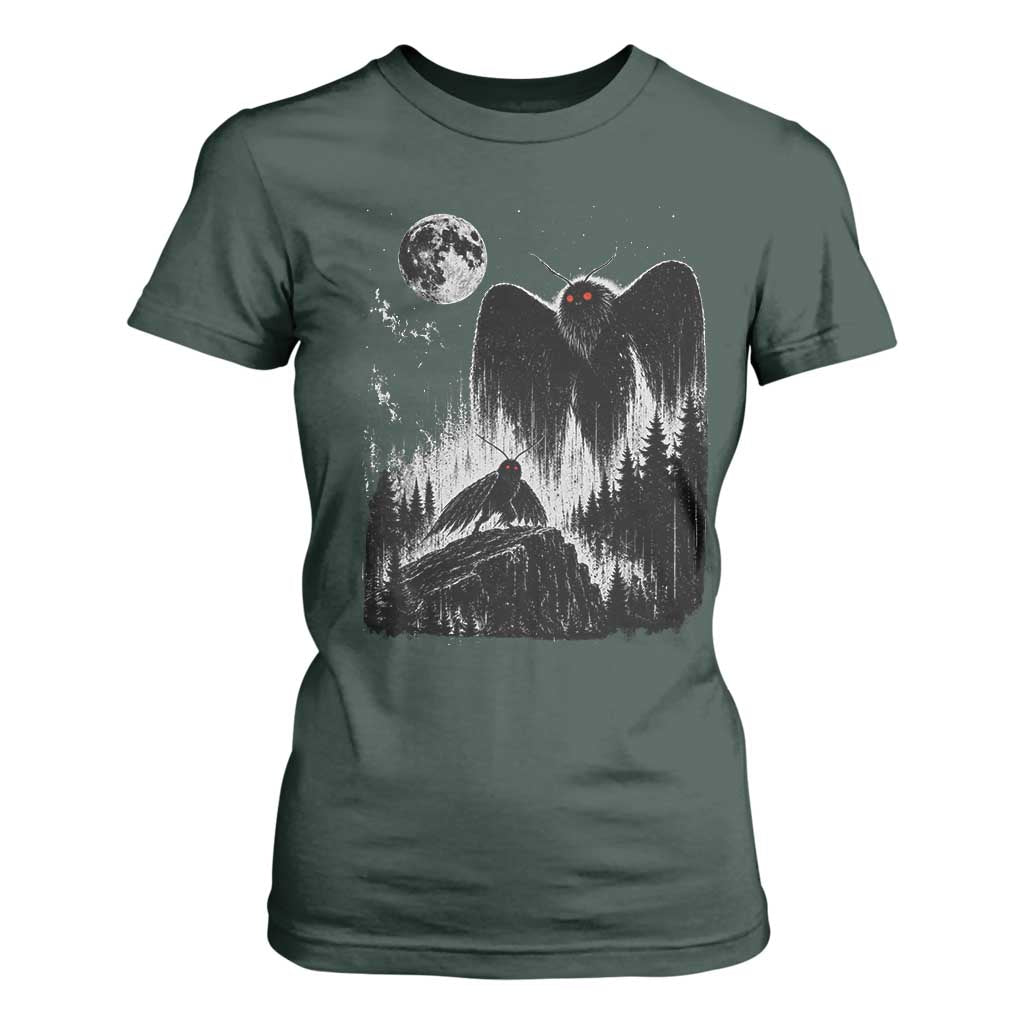 Mothman Howling at Moon 90s Retro T Shirt For Women Funny West Virginia Cryptid