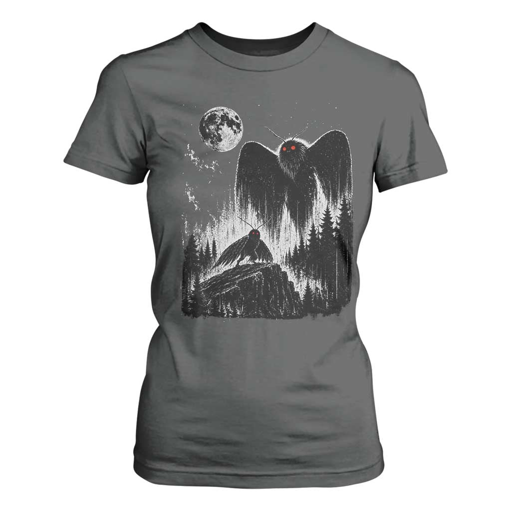 Mothman Howling at Moon 90s Retro T Shirt For Women Funny West Virginia Cryptid