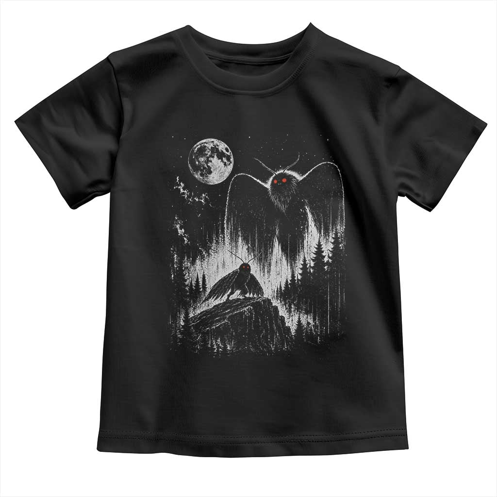 Mothman Howling at Moon 90s Retro Toddler T Shirt Funny West Virginia Cryptid