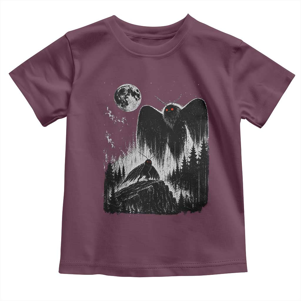 Mothman Howling at Moon 90s Retro Toddler T Shirt Funny West Virginia Cryptid