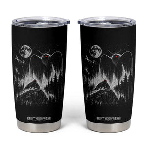 Mothman Howling at Moon 90s Retro Tumbler Cup Funny West Virginia Cryptid