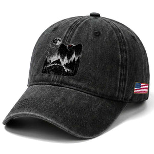 Mothman Howling at Moon 90s Retro Washed Cotton Baseball Cap Funny West Virginia Cryptid