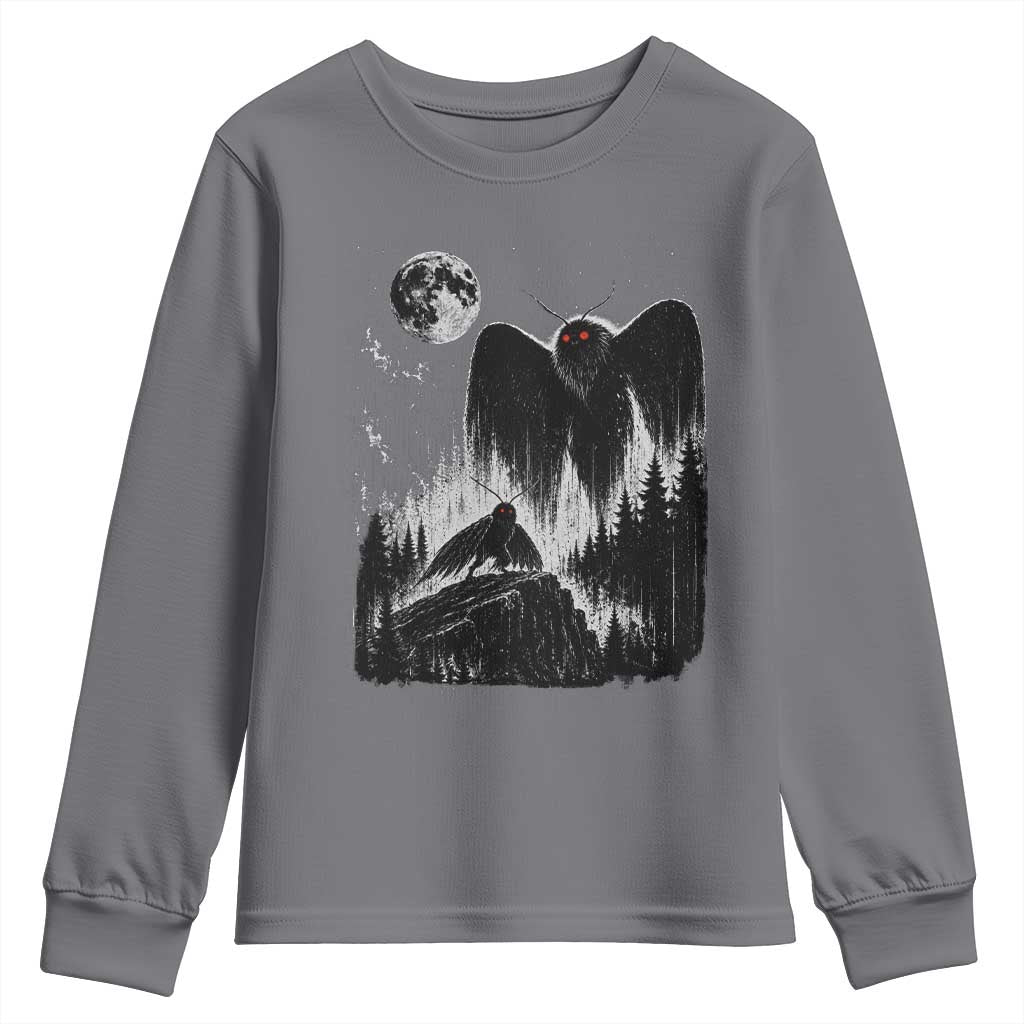 Mothman Howling at Moon 90s Retro Youth Sweatshirt Funny West Virginia Cryptid