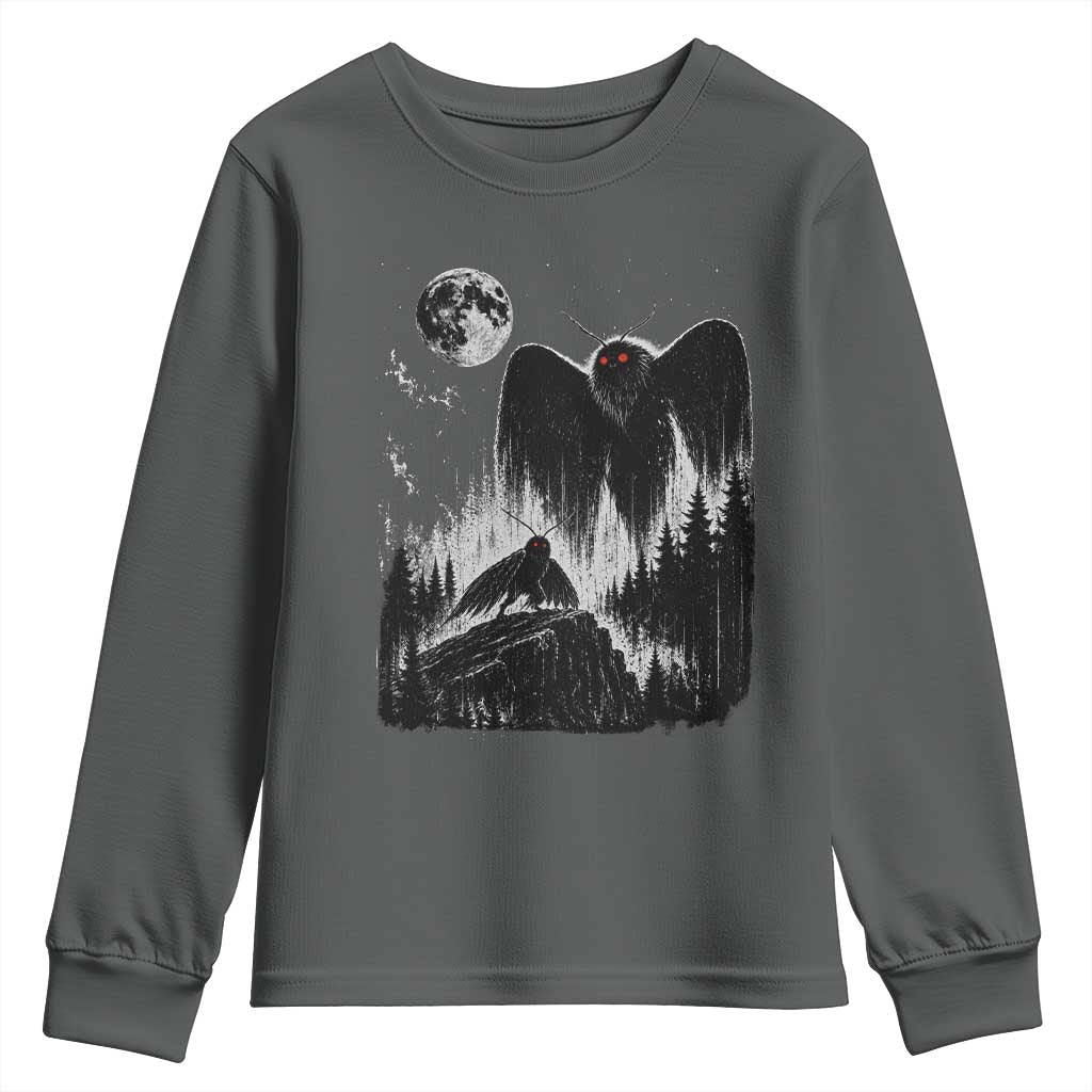 Mothman Howling at Moon 90s Retro Youth Sweatshirt Funny West Virginia Cryptid