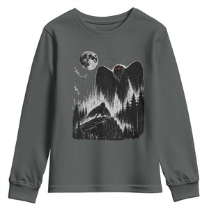 Mothman Howling at Moon 90s Retro Youth Sweatshirt Funny West Virginia Cryptid