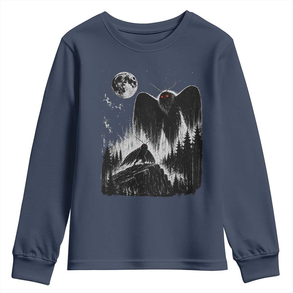 Mothman Howling at Moon 90s Retro Youth Sweatshirt Funny West Virginia Cryptid