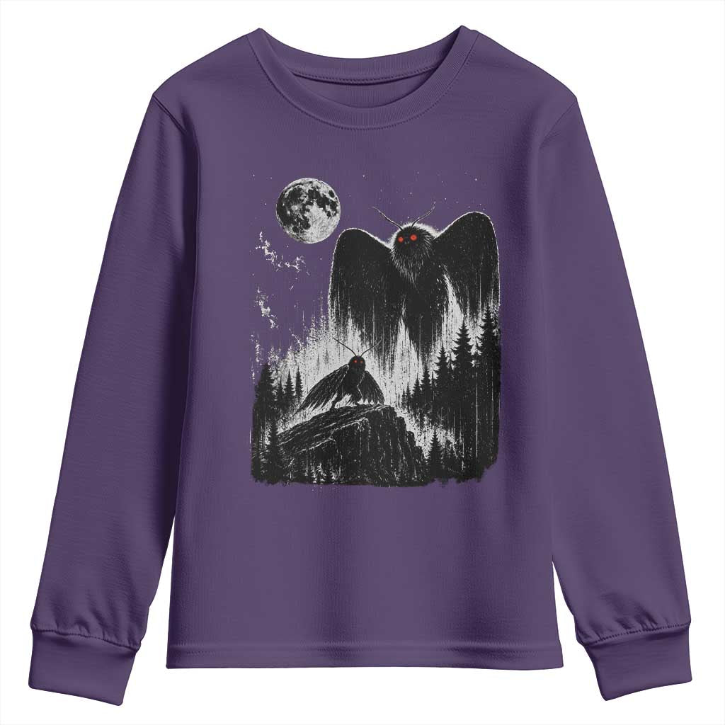 Mothman Howling at Moon 90s Retro Youth Sweatshirt Funny West Virginia Cryptid