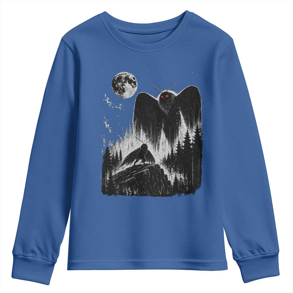 Mothman Howling at Moon 90s Retro Youth Sweatshirt Funny West Virginia Cryptid