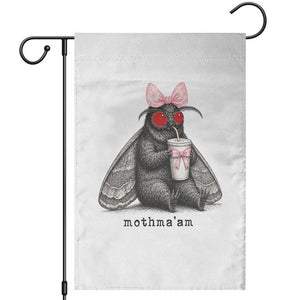 Funny Mothman Mothma'am Cute Pink Bow Coquette Garden Flag